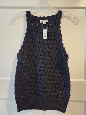 J. Crew Black Crochet Tank Top